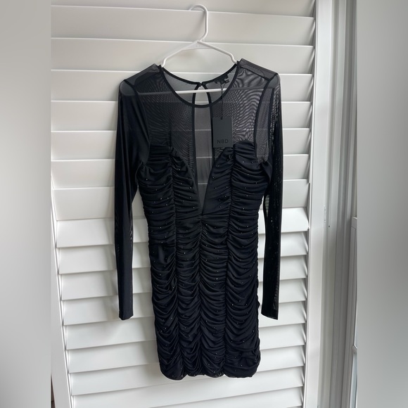 NWT NBD BLACK COCKTAIL DRESS - Picture 1 of 3
